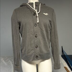Vintage HOLLISTER Gray Button-Up Hoodie Jacket